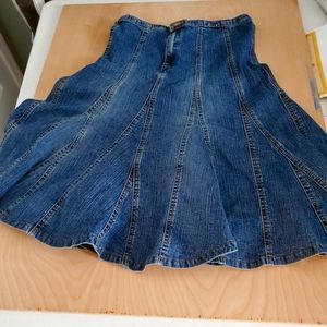 Ruffled Blue Jean Skirt